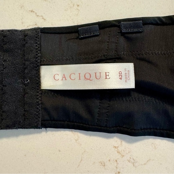 Cacique Lightly Lined Bra Black Women 42D - Picture 8 of 11
